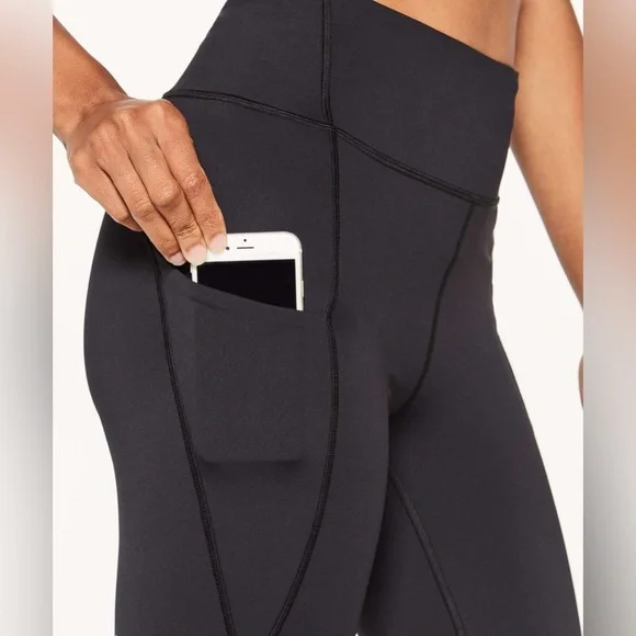 Lululemon Break Free Crop Nulux 17" Leggings Black Size 4 Running Gym Sports - Picture 6 of 16